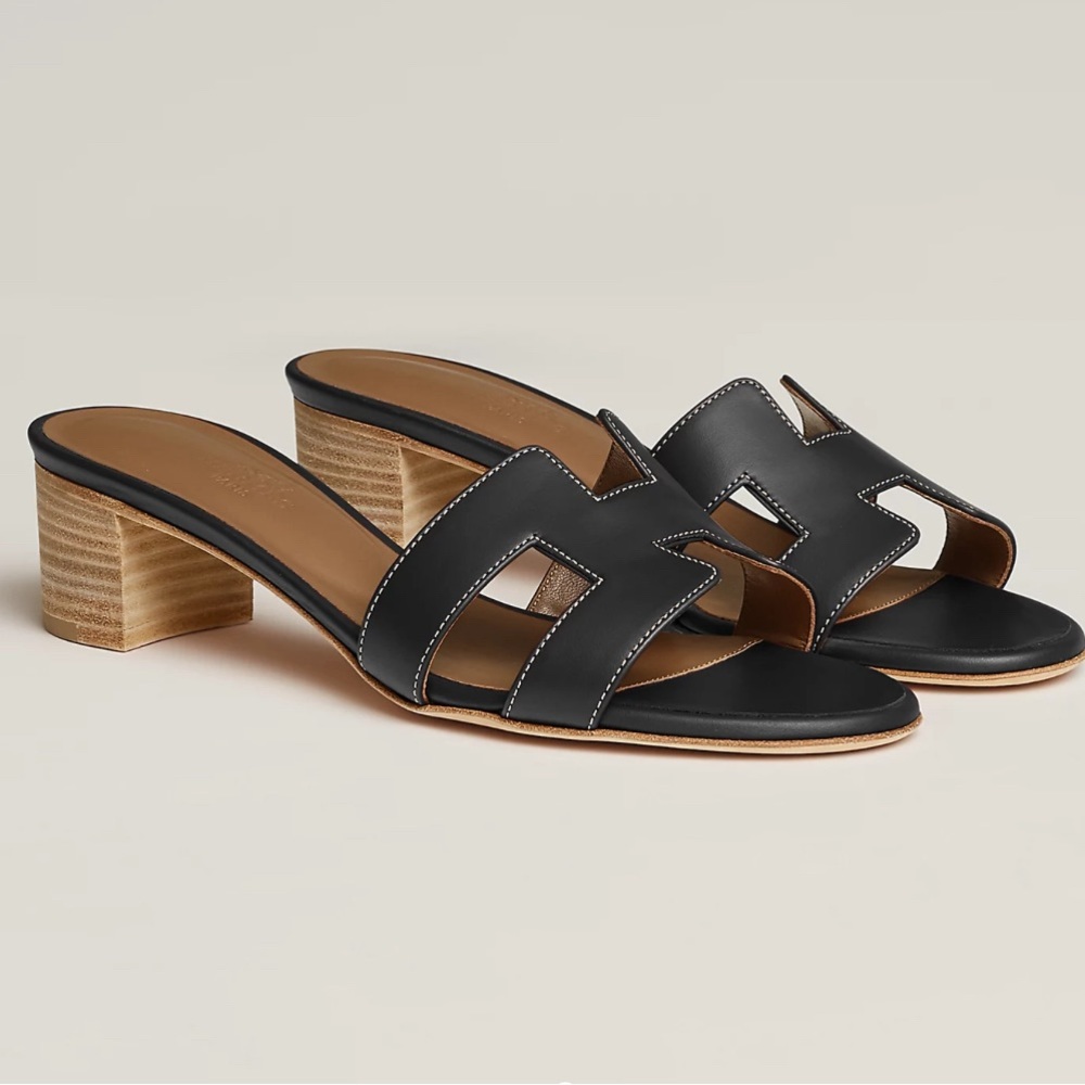 ❌ SOLD Hermes Black Oasis Sandals Size 38/7